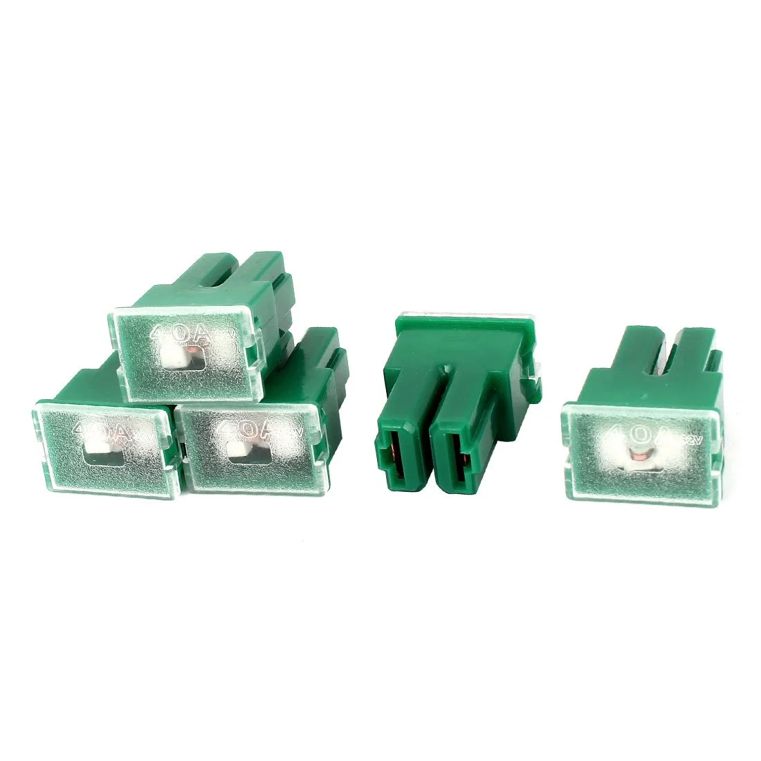 XKHLQLPEF DC 32V 40A فیوز کارتریجی نوع فشاری مادگی 2 ترمیناله سبز رنگ 5 عددی