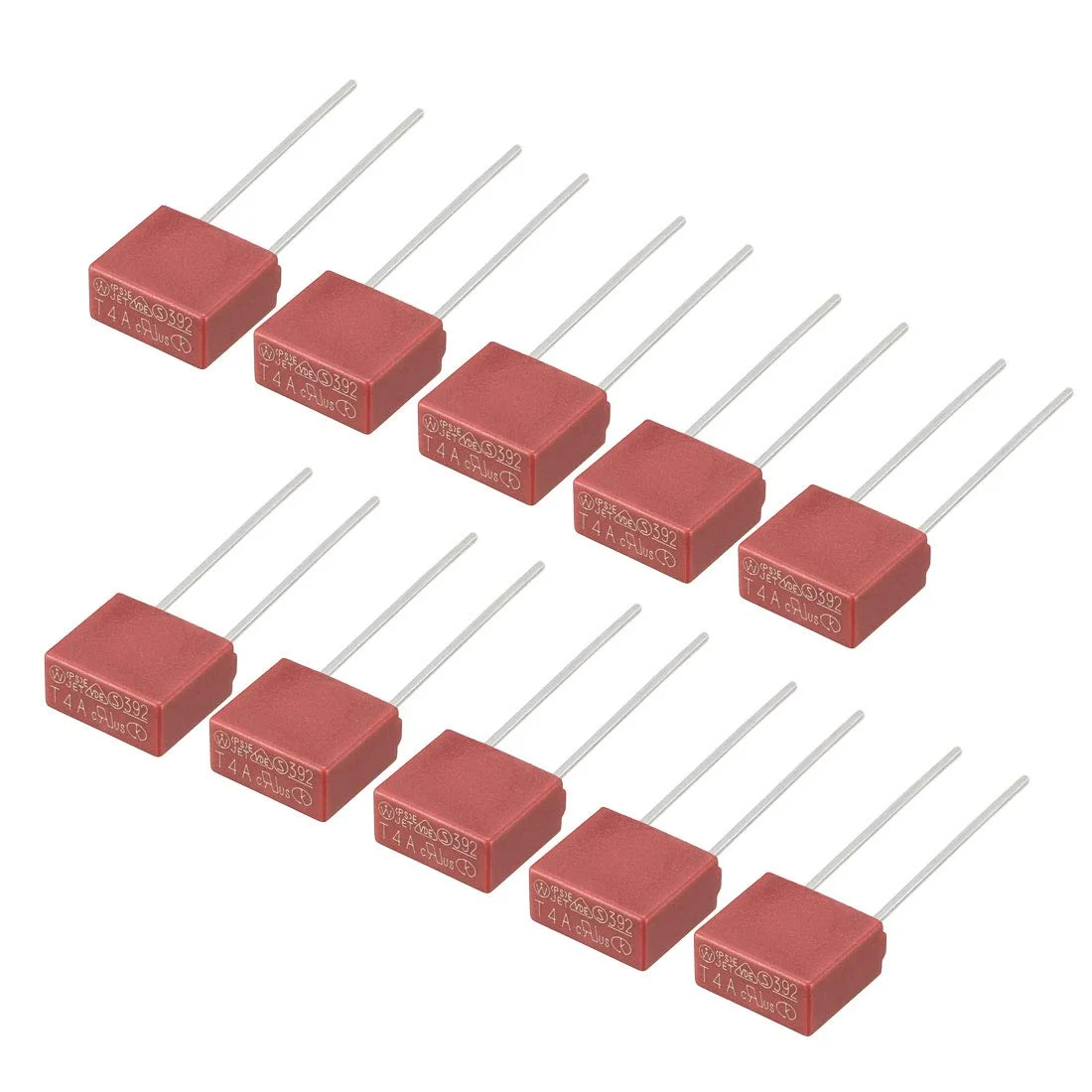 uxcell 10 عدد فیوز مینیاتوری مربعی اسلوموشن DIP نصب شده T4A 4A 250V قرمز