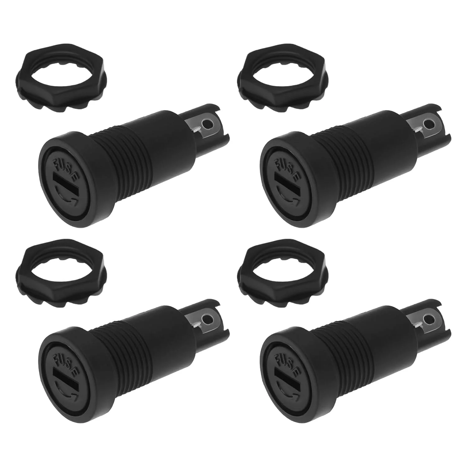 ای‌مگ‌تک 10 عدد هولدر فیوز پنلی 5x20mm، هولدر فیوز پیچی، لوله فیوز 10 آمپر 250 ولت، سوراخ نصب 12 میلی‌متر برای نصب پنل، تجهیزات الکتریکی، موتورسیکلت