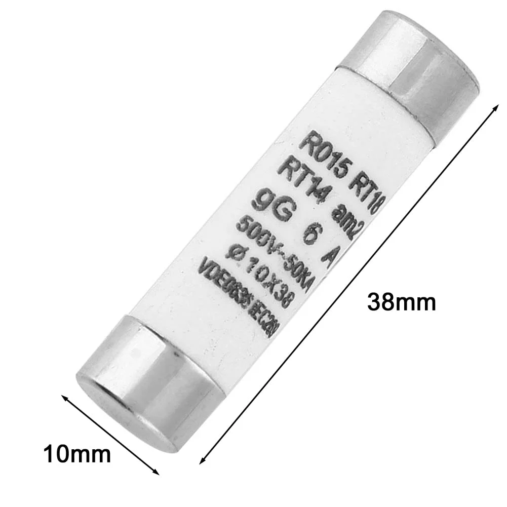 فیوز 6 آمپر Boaby 10x38mm، بسته 10 عددی فیوز استوانه ای با ظرفیت شکست 100KA به همراه نشانگر، فیوز لوله ای کارتریجی سرامیکی، قطعات الکترونیکی، 380-500 ولت AC فیوز 6 آمپر Boaby 10x38mm، بسته 10 عددی فیوز استوانه ای با ظرفیت شکست 100KA به همراه نشانگر، فیوز لوله ای کارتریجی سرامیکی، قطعات الکترونیکی، 380-500 ولت AC