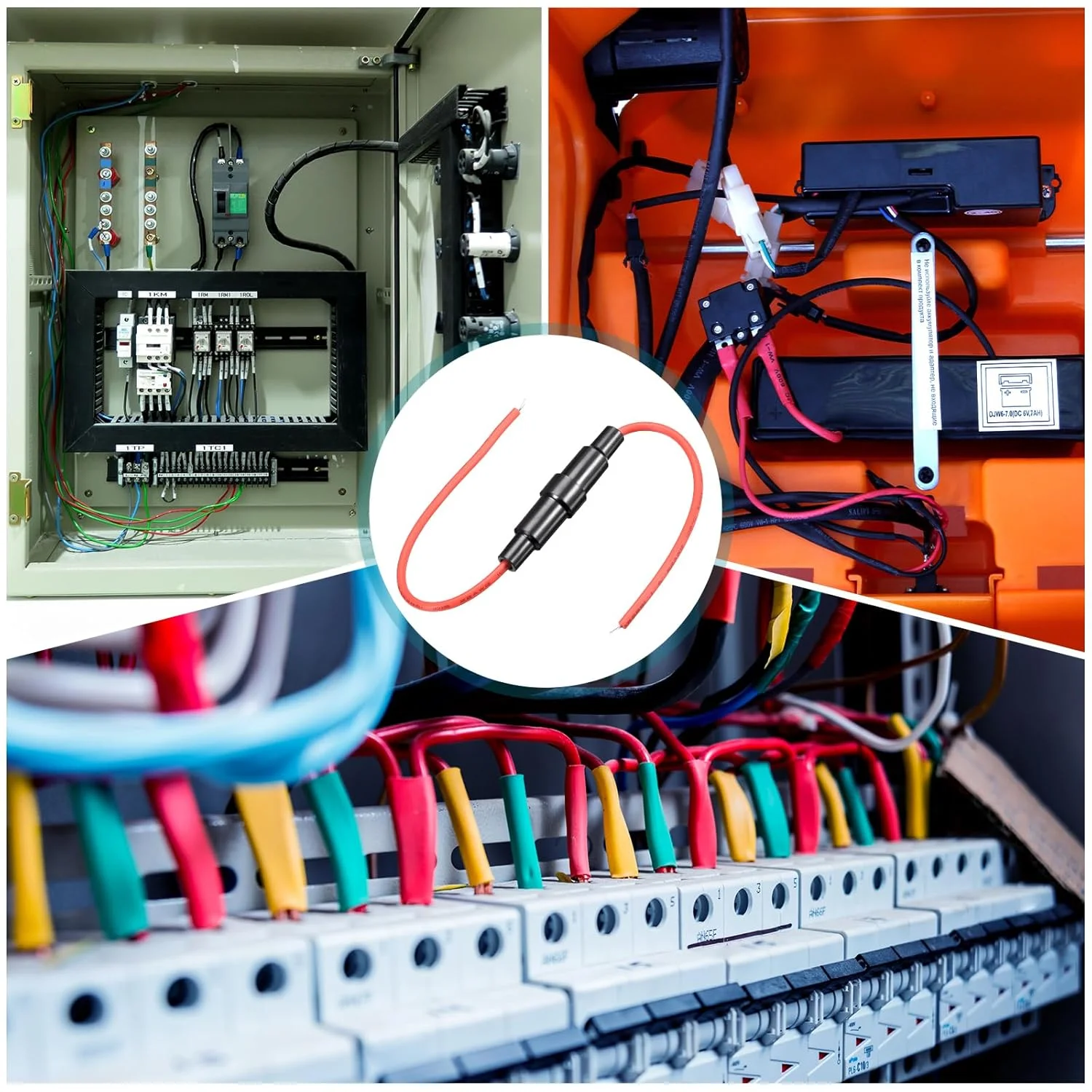 uxcell 5 عدد جا فیوزی پیچی 5x20 میلیمتری با سیم قرمز 22 گیج AWG به همراه 10 عدد فیوز شیشهای 10 آمپر سریعسوز uxcell 5 عدد جا فیوزی پیچی 5x20 میلیمتری با سیم قرمز 22 گیج AWG به همراه 10 عدد فیوز شیشهای 10 آمپر سریعسوز