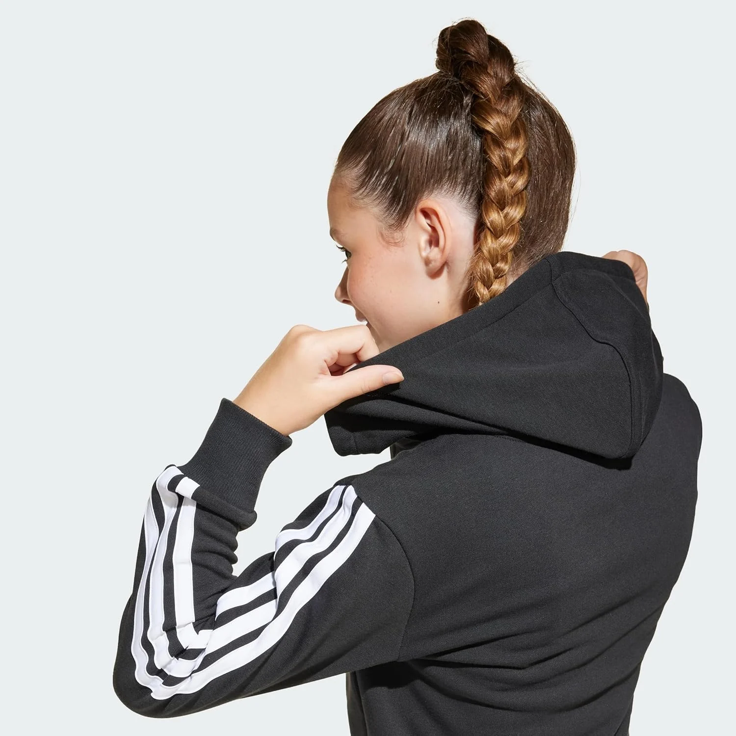 هودی زیپ کامل دخترانه آدیداس Essentials مدل HOODED TRACK TOP (بسته 1 عددی)
