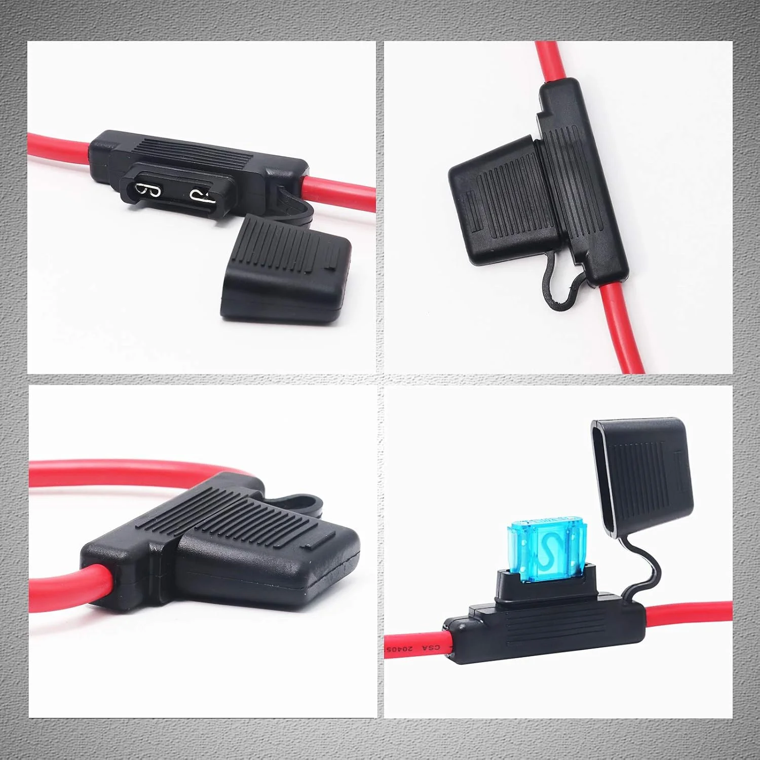 بسته 2 عددی جا فیوزی اینلاین MAXI ضد آب Recoil FHM62 با سیم مسی بدون اکسیژن خالص 6AWG به همراه 2 عدد فیوز 40 آمپر، 2 عدد فیوز 60 آمپر و 2 عدد فیوز 80 آمپر MAXI