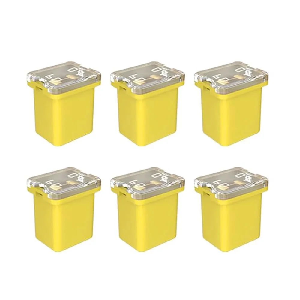 Gebildet 6 عدد فیوز جعبه ای Jcase با آمپر پایین 12V-24V مناسب خودرو، کامیون، ماشین، SUV و قایق (60 آمپر)