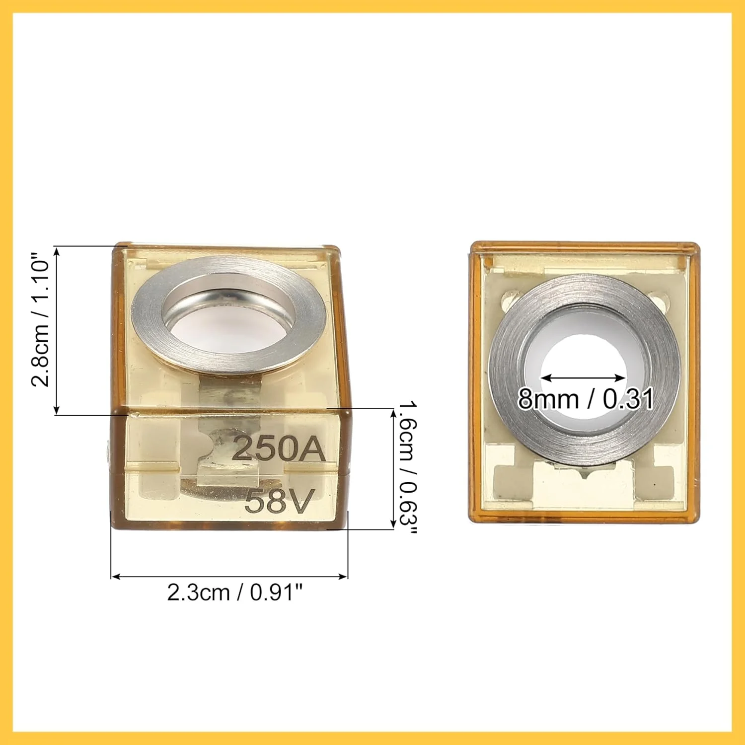 فیوز باتری دریایی ضد آب REPAIROCK 250A، فقط فیوز ترمینال، حداکثر 58 ولت DC، قطعات جایگزین خودرو