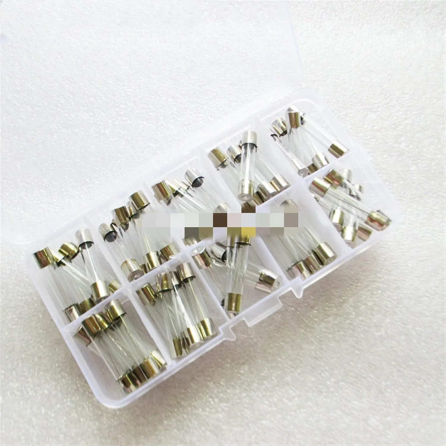 مجموعه فیوز DLRSET، کیت متنوع لوله شیشه ای سریع سوز 6 * 30 میلی متر، 6x30MM، 0.5A 1A 2A 3A 5A 6A 7A 8A 10A 15A/250V با جعبه 50 عددی/بسته