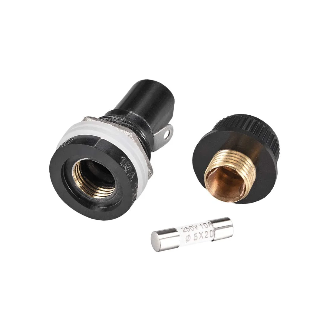 uxcell جا فیوزی پنلی با درپوش پیچی AC 125V/15A 250V/10A به همراه فیوز سرامیکی 5x20mm، 5 ست uxcell جا فیوزی پنلی با درپوش پیچی AC 125V/15A 250V/10A به همراه فیوز سرامیکی 5x20mm، 5 ست