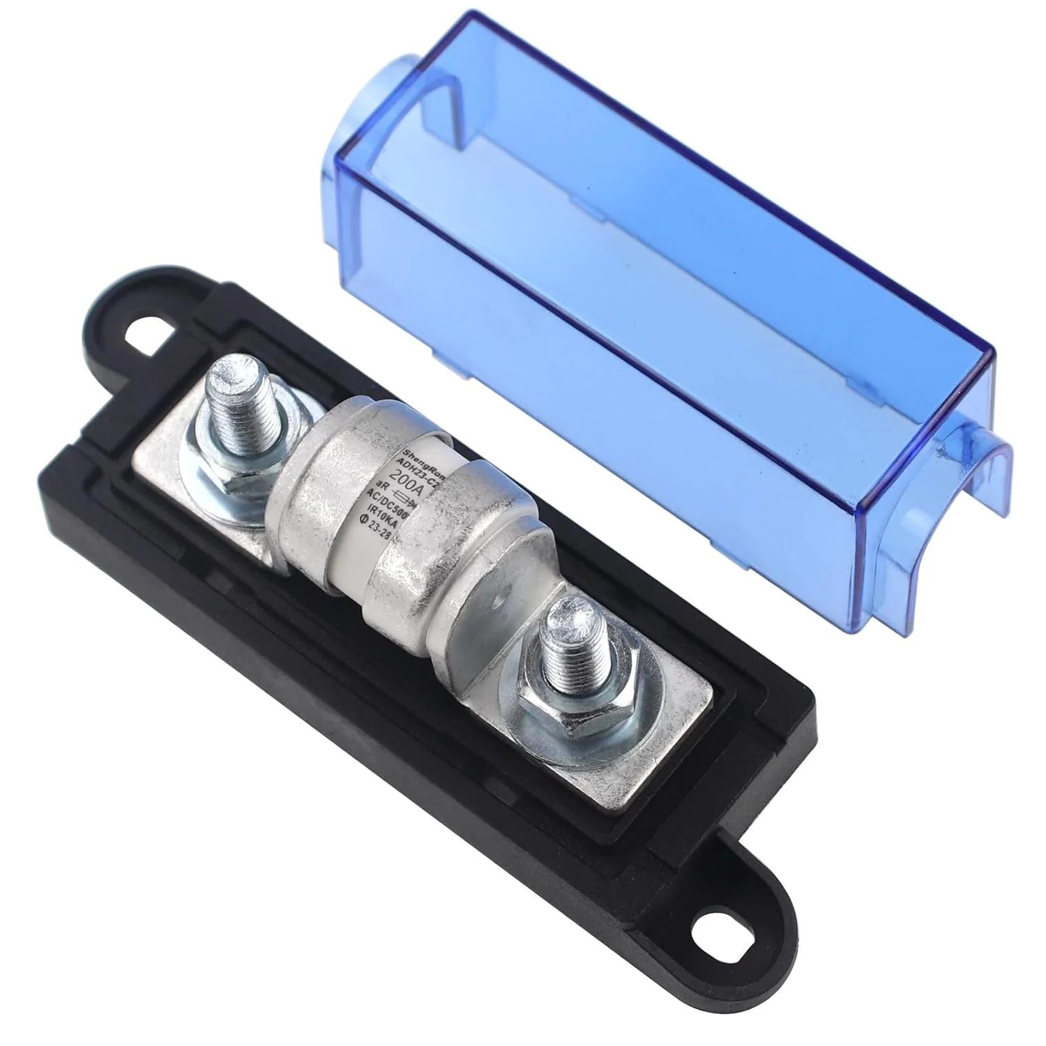 فیوز کلاس T و بلوک VOZINMOST 500V DC 200 آمپر به همراه نگهدارنده فیوز کلاس T برای اینورترها و سیستم های صوتی خودرو (بسته 1 عددی)