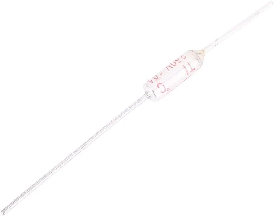 فیوز حرارتی (TF) 77℃، 10 عدد فیوز حرارتی با پوسته فلزی، قطع کننده فیوز حرارتی 250VAC 10A، محافظ فیوز دما TF 72-250℃، قطعات بخاری استخر و پمپ حرارتی (240°C)