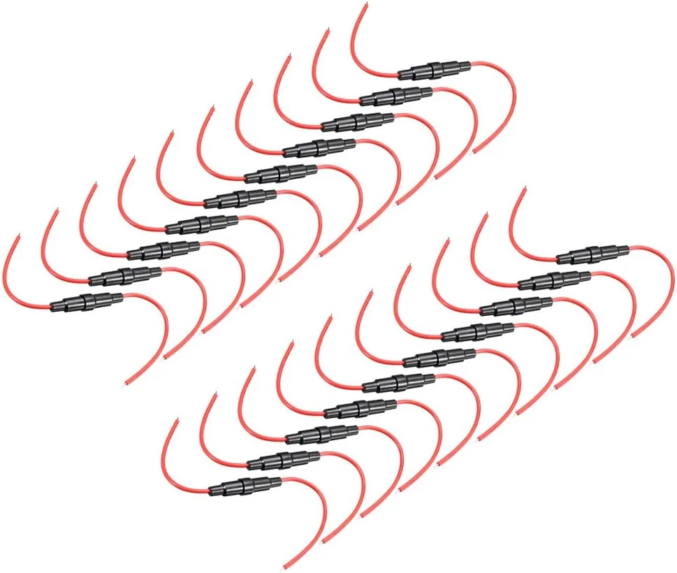 uxcell جا فیوزی پیچی خطی گیج 20 AWG مناسب برای فیوزهای شیشه ای 5mm x 20mm، بسته 20 عددی