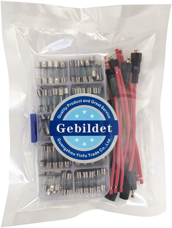 Gebildet 5 عدد جا فیوزی AGC نوع پیچی 5x20mm با سیم 16 AWG + 150 عدد فیوز شیشه ای سریع سوز 5x20mm کیت متنوع فیوزهای لوله شیشه ای خودرو Gebildet 5 عدد جا فیوزی AGC نوع پیچی 5x20mm با سیم 16 AWG + 150 عدد فیوز شیشه ای سریع سوز 5x20mm کیت متنوع فیوزهای لوله شیشه ای خودرو