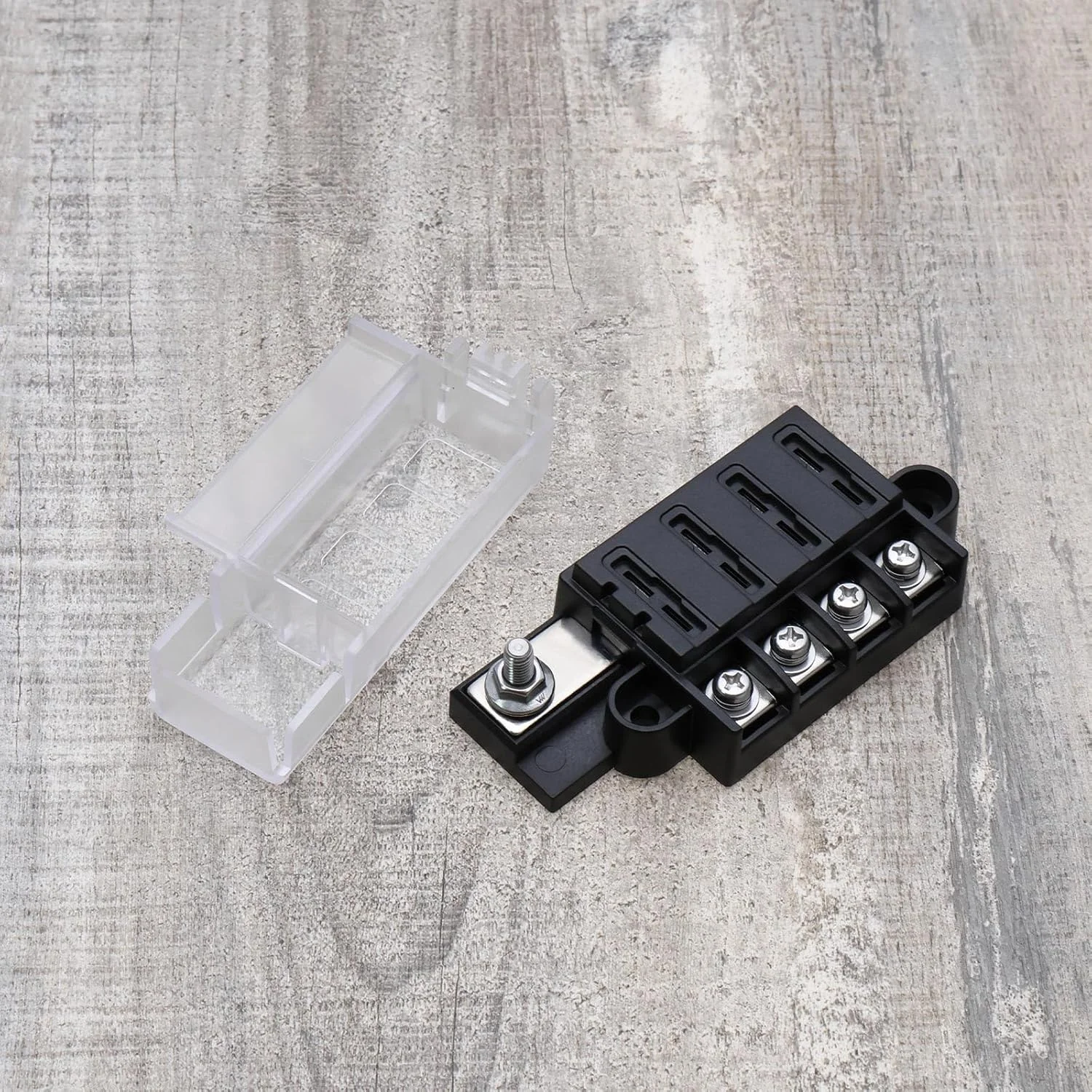 جعبه فیوز ضد آب 4 راهه خودرو 12V-24V لرد آو تولز، جعبه فیوز فلزی 9.3x4.4 سانتی متر با پیچ و مهره و فیوزهای 5A 10A 15A 20A برای کامیون ها، ماشین ها، کشتی ها - مشکی جعبه فیوز ضد آب 4 راهه خودرو 12V-24V لرد آو تولز، جعبه فیوز فلزی 9.3x4.4 سانتی متر با پیچ و مهره و فیوزهای 5A 10A 15A 20A برای کامیون ها، ماشین ها، کشتی ها - مشکی