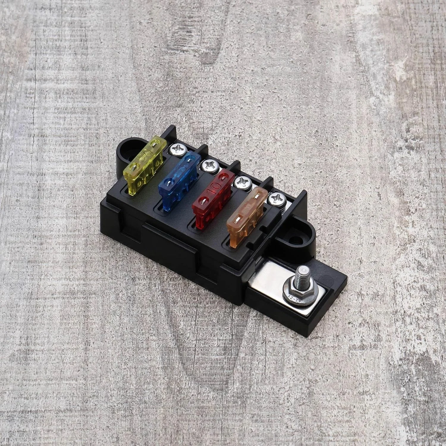 جعبه فیوز ضد آب 4 راهه خودرو 12V-24V لرد آو تولز، جعبه فیوز فلزی 9.3x4.4 سانتی متر با پیچ و مهره و فیوزهای 5A 10A 15A 20A برای کامیون ها، ماشین ها، کشتی ها - مشکی جعبه فیوز ضد آب 4 راهه خودرو 12V-24V لرد آو تولز، جعبه فیوز فلزی 9.3x4.4 سانتی متر با پیچ و مهره و فیوزهای 5A 10A 15A 20A برای کامیون ها، ماشین ها، کشتی ها - مشکی