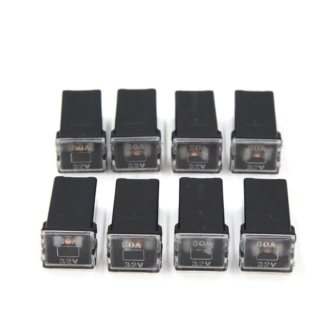 XKHLQLPEF 8 عدد فیوز مینی کارتریج مادگی نوع فشاری PAL مشکی برای خودرو DC 32V 80A