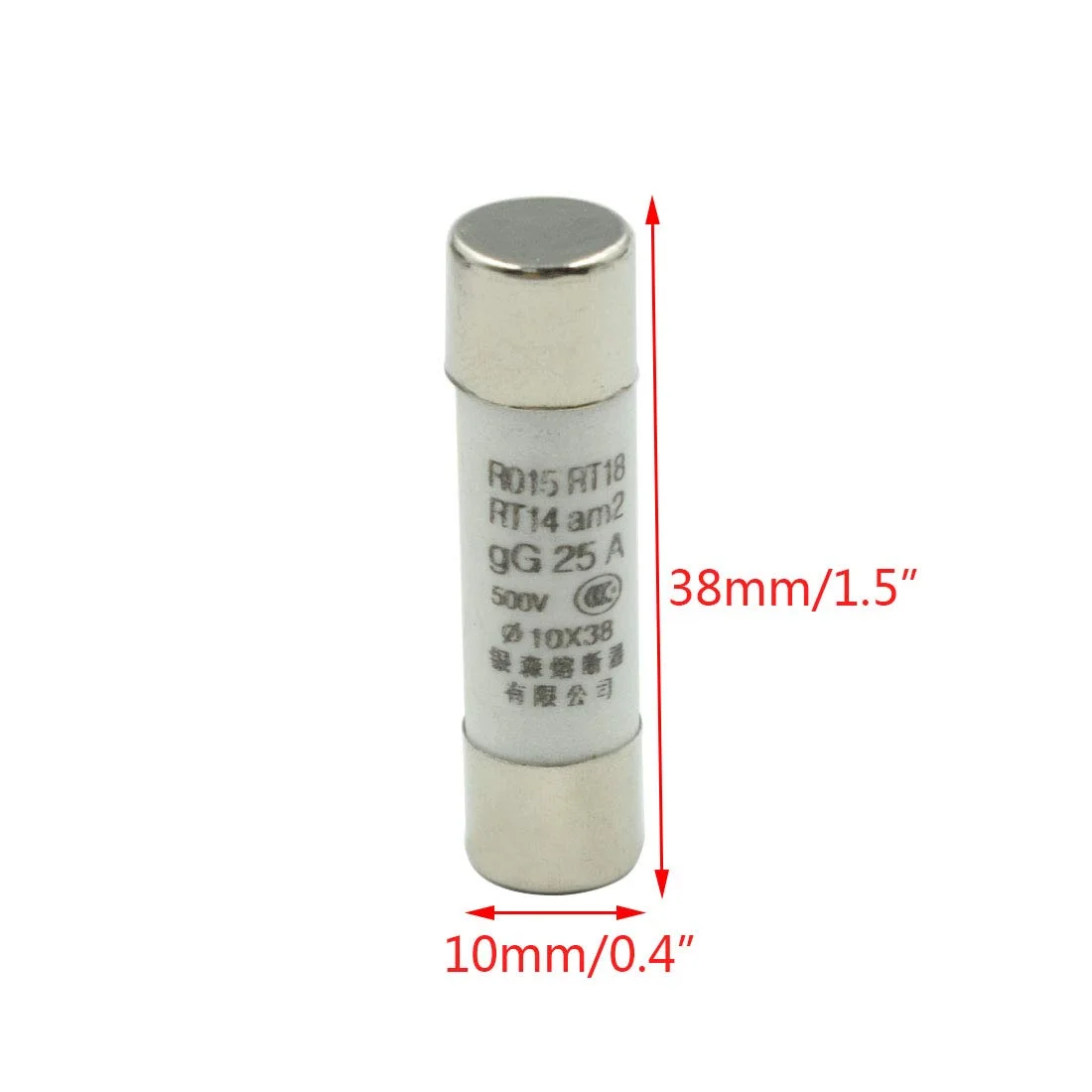 فیوزهای سرامیکی سریع سوز Hxchen 500V 25A R015 RT18 RT14، 10x38 میلیمتر (0.4" x 1.5") - (20 عدد) فیوزهای سرامیکی سریع سوز Hxchen 500V 25A R015 RT18 RT14، 10x38 میلیمتر (0.4" x 1.5") - (20 عدد)