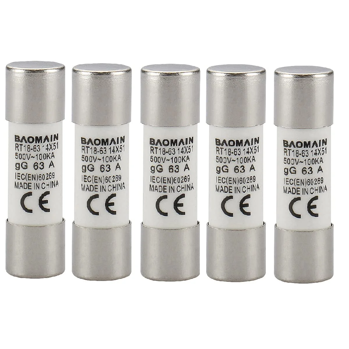 پایه فیوز استوانه ای RT18-63(X) با ابعاد 14mm X 51mm، تک پل، نصب روی ریل DIN، دارای گواهینامه CE و TüV (شامل 5 عدد فیوز 63 آمپر) پایه فیوز استوانه ای RT18-63(X) با ابعاد 14mm X 51mm، تک پل، نصب روی ریل DIN، دارای گواهینامه CE و TüV (شامل 5 عدد فیوز 63 آمپر)