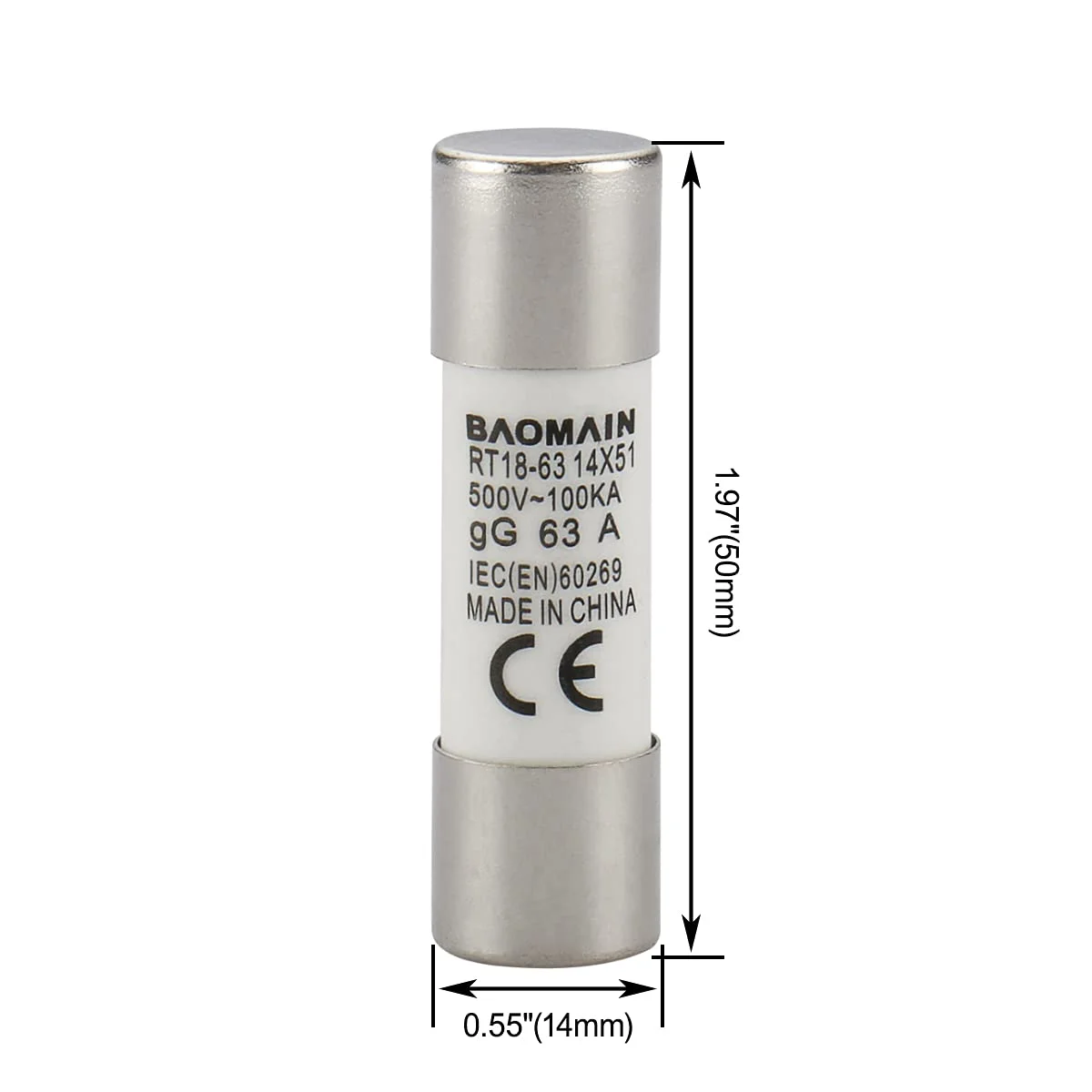 پایه فیوز استوانه ای RT18-63(X) با ابعاد 14mm X 51mm، تک پل، نصب روی ریل DIN، دارای گواهینامه CE و TüV (شامل 5 عدد فیوز 63 آمپر) پایه فیوز استوانه ای RT18-63(X) با ابعاد 14mm X 51mm، تک پل، نصب روی ریل DIN، دارای گواهینامه CE و TüV (شامل 5 عدد فیوز 63 آمپر)