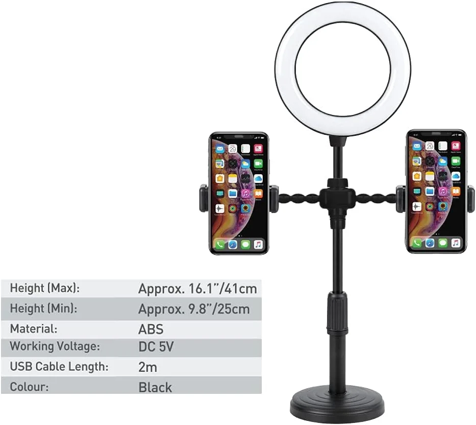 پایه رومیزی ترندز با حلقه نور سلفی LED مدل TR-ST971 پایه رومیزی ترندز با حلقه نور سلفی LED مدل TR-ST971