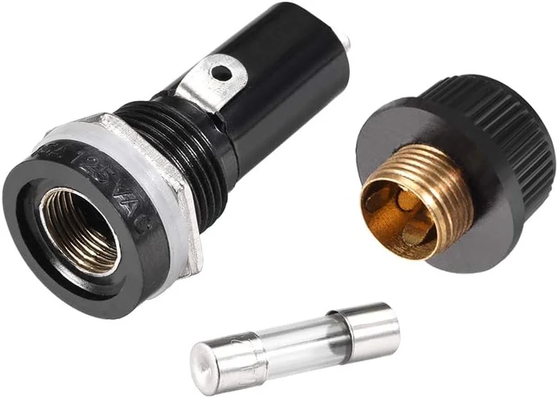 uxcell جا فیوزی پنلی با درپوش پیچی AC 125V/15A 250V/10A مشکی همراه با فیوز شیشه ای 6x30mm 10 ست uxcell جا فیوزی پنلی با درپوش پیچی AC 125V/15A 250V/10A مشکی همراه با فیوز شیشه ای 6x30mm 10 ست