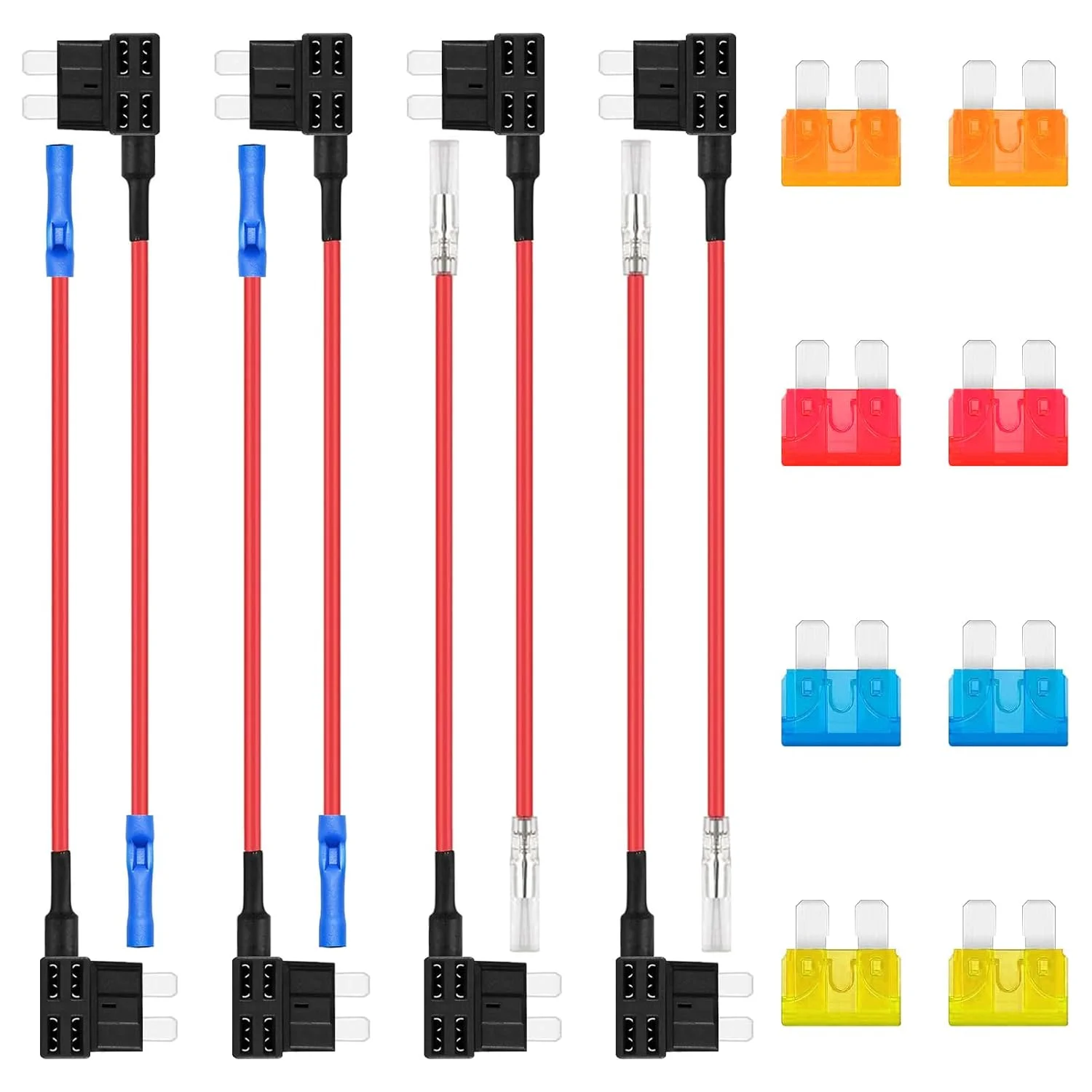 ALLECIN استاندارد اضافه کردن یک مدار فیوز شیر آوریل atc 12v خودرو جایگزین نگهدارنده فیوز آداپتور شیر اتصال دهنده ato ats 12 ولت با 8 عدد فیوز 5 10 15 20 آمپر