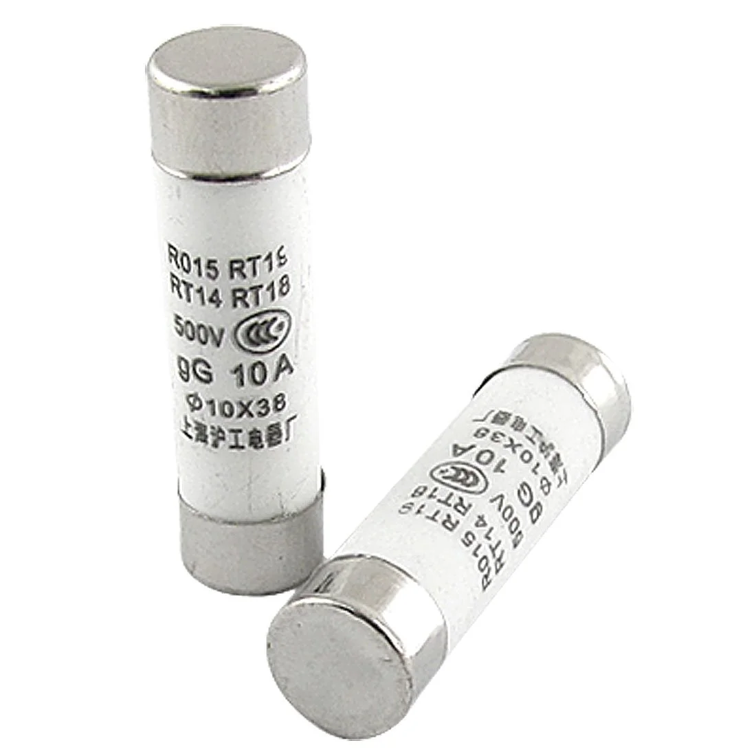 Aexit 20 عدد فیوز استوانه ای با کلاهک تماسی 500 ولت 10 آمپر 10 x 38mm RO15