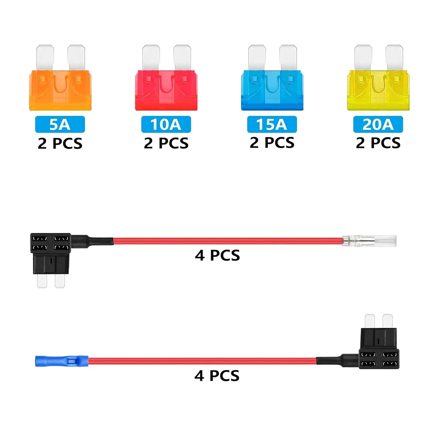 ALLECIN استاندارد اضافه کردن یک مدار فیوز شیر آوریل atc 12v خودرو جایگزین نگهدارنده فیوز آداپتور شیر اتصال دهنده ato ats 12 ولت با 8 عدد فیوز 5 10 15 20 آمپر