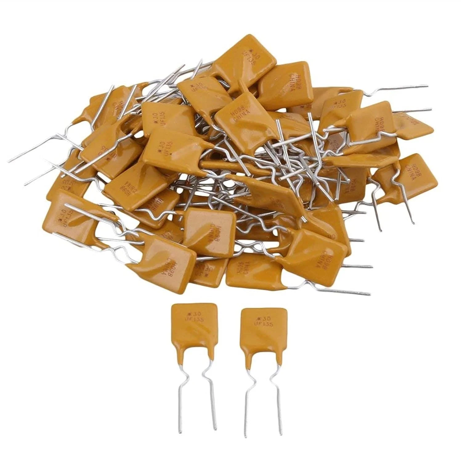 فیوزهای XKHLQLPEF، فیوز PPTC خود تنظیم شونده RUEF 30V 0.9A 1.1A 1.35A 1.6A 1.85A 2A 2.5A 3A 4A 5A 6A 7A 8A 9A، 100 عدد فیوز (RUEF-900-9A)