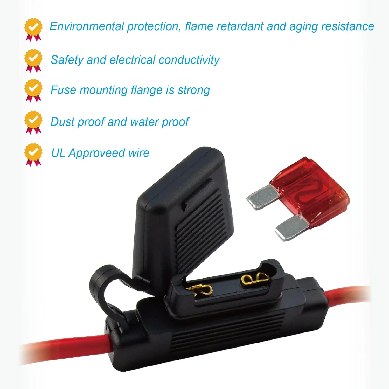 VANSIHO 2 عدد جا فیوزی ضد آب مشکی 8 گیج AWG برای فیوز MAXI با 4 عدد سرسیم UL 8 AWG 3/8 اینچ ترمینال حلقه ای مسی VANSIHO 2 عدد جا فیوزی ضد آب مشکی 8 گیج AWG برای فیوز MAXI با 4 عدد سرسیم UL 8 AWG 3/8 اینچ ترمینال حلقه ای مسی