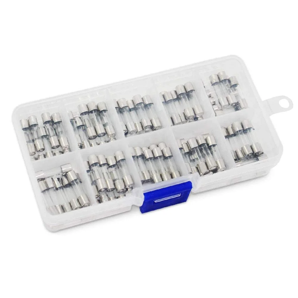کیت 100 عددی فیوز شیشه ای سریع سوز 10 مقدار مختلف 5x20mm 250V، فیوز شیشه ای لوله ای سریع سوز، 0.2A 0.5A 1A 2A 3A 5A 6A 8A 10A 15A، کیت های متنوع فیوز شیشه ای سریع سوز کیت 100 عددی فیوز شیشه ای سریع سوز 10 مقدار مختلف 5x20mm 250V، فیوز شیشه ای لوله ای سریع سوز، 0.2A 0.5A 1A 2A 3A 5A 6A 8A 10A 15A، کیت های متنوع فیوز شیشه ای سریع سوز