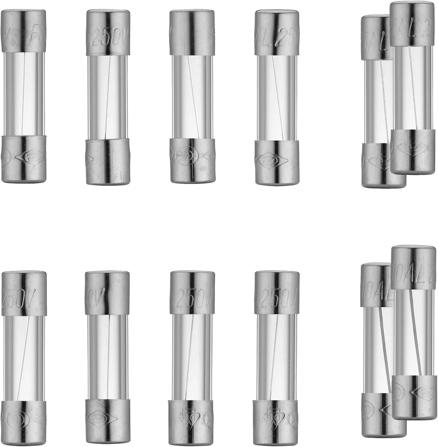 DEBFLEX 12 عدد فیوز لنز دار 1 x (0.5A، 1.6A، 1A، 2A، 2.5A، 3A، 4A، 6A) 2X (5A، 10A)