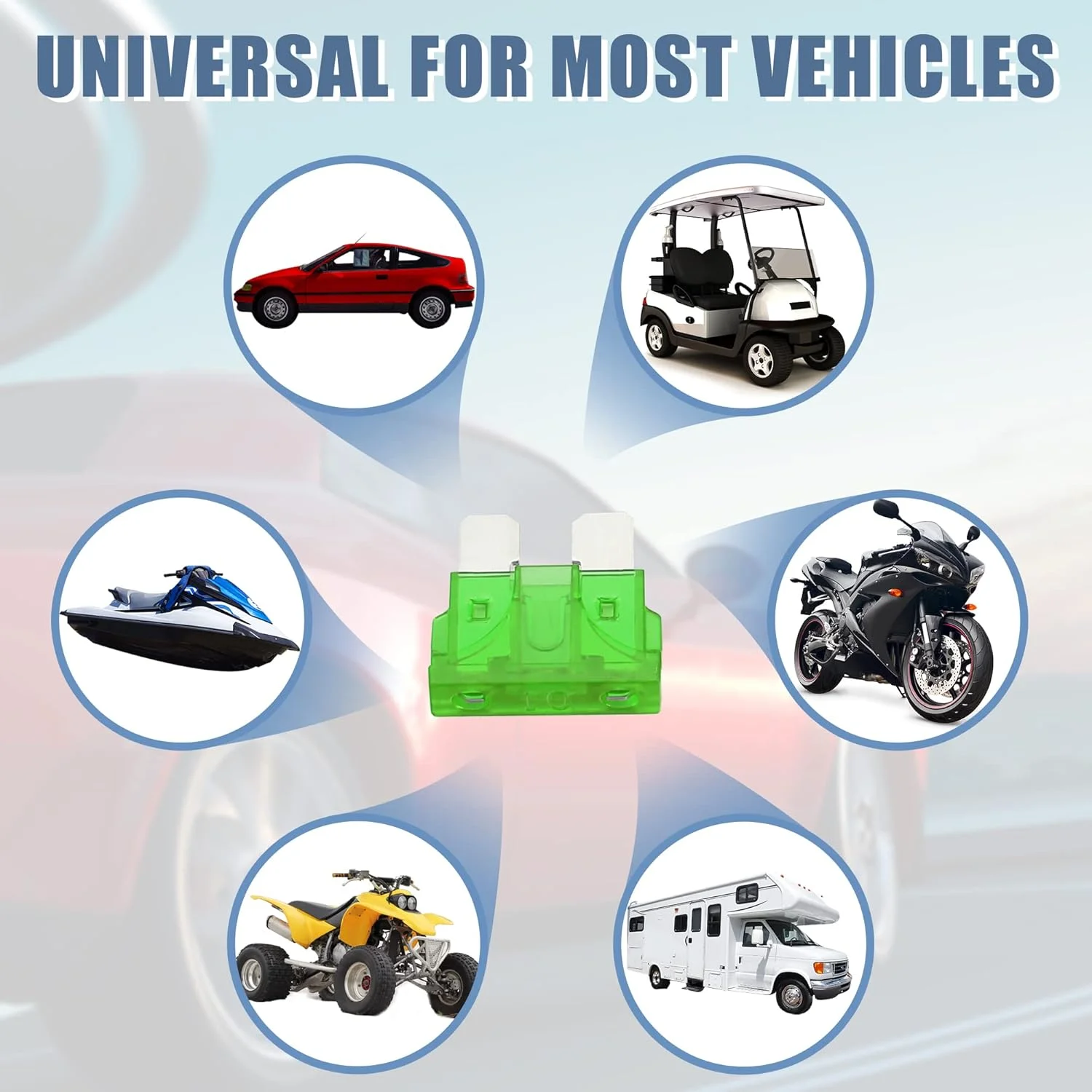 X AUTOHAUX آداپتور فیوز مینی 32 ولت به همراه کیت فیوز ضربه ای با 2 عدد فیوز تیغه ای 30 آمپر