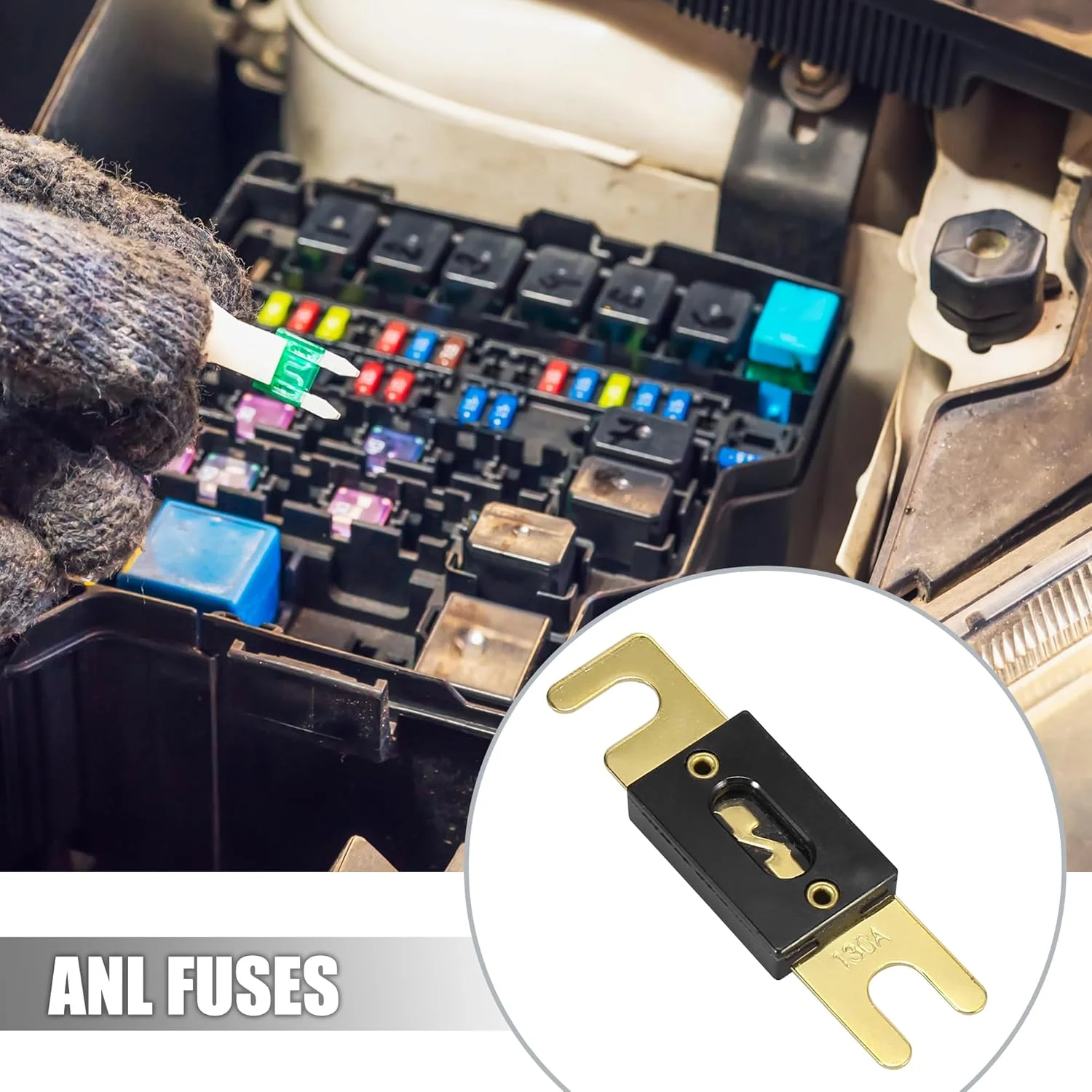X AUTOHAUX 10 عدد فیوز جایگزین 130 آمپر ANL برای خودرو کامیون موتور سیکلت قایق سی دی های صوتی X AUTOHAUX 10 عدد فیوز جایگزین 130 آمپر ANL برای خودرو کامیون موتور سیکلت قایق سی دی های صوتی