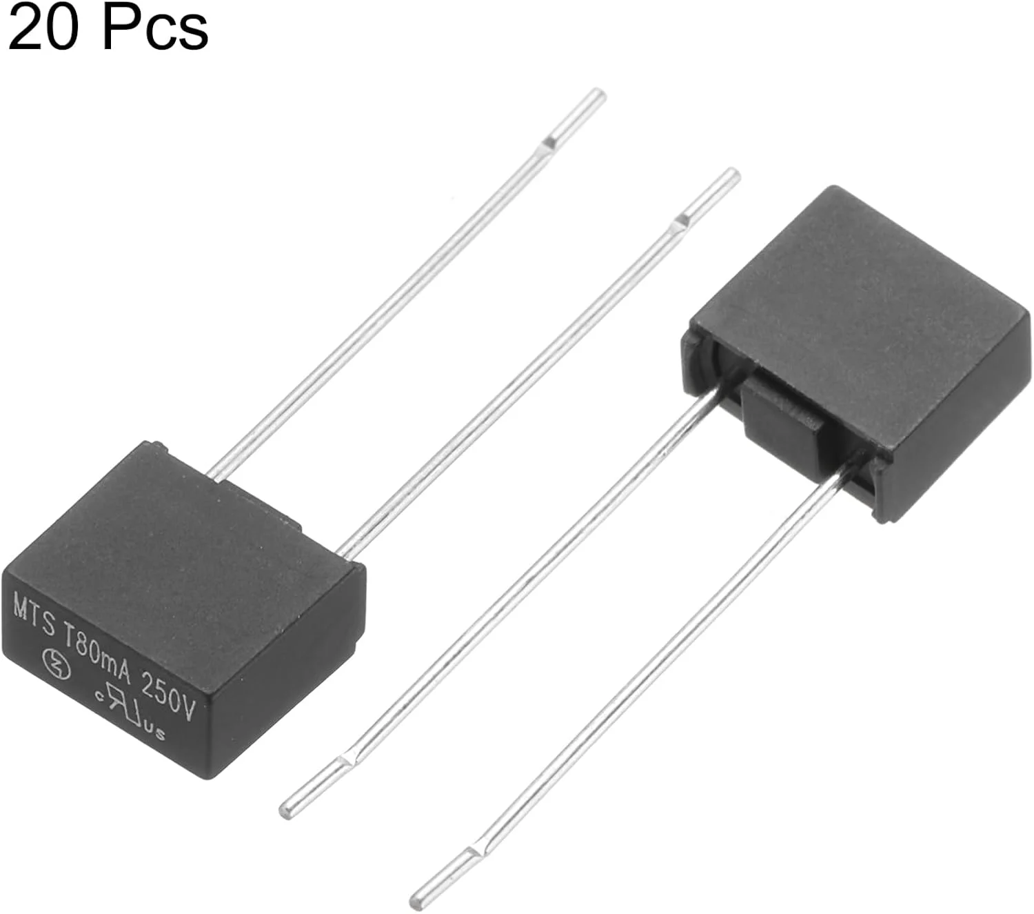 کوآرکزمان بسته 20 عددی فیوزهای مینیاتوری مربعی اسلومیکرو DIP برای قطعات الکترونیکی تعمیرات PCB LCD، T80mA 80mA 250V، مشکی کوآرکزمان بسته 20 عددی فیوزهای مینیاتوری مربعی اسلومیکرو DIP برای قطعات الکترونیکی تعمیرات PCB LCD، T80mA 80mA 250V، مشکی