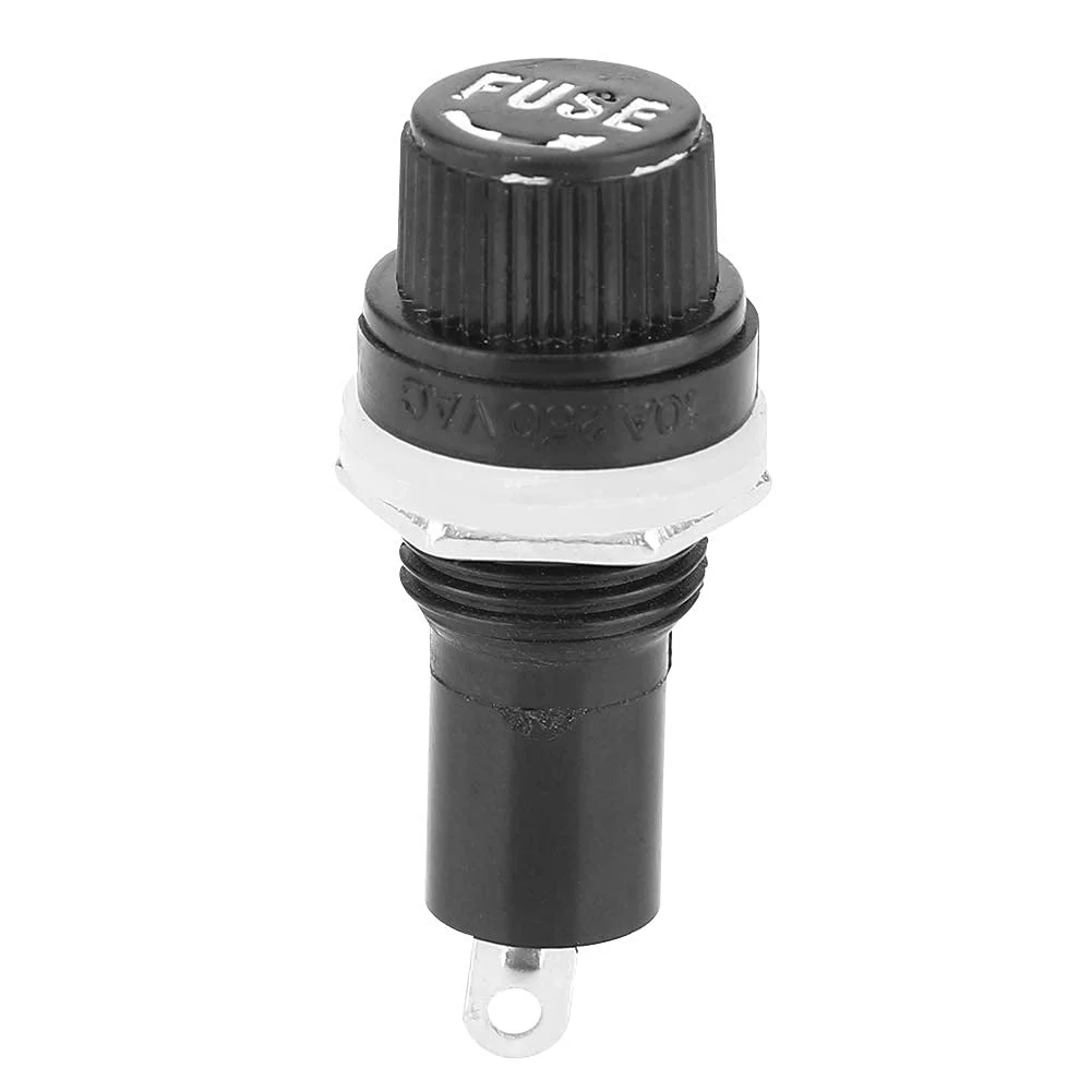 نگهدارنده فیوز بادوام، تیغه ای ضد آب 15 آمپر 125 ولت AC/10 آمپر 250 ولت AC برنجی قلع اندود شده برای فیوزهای شیشه ای 5x20 میلی متر