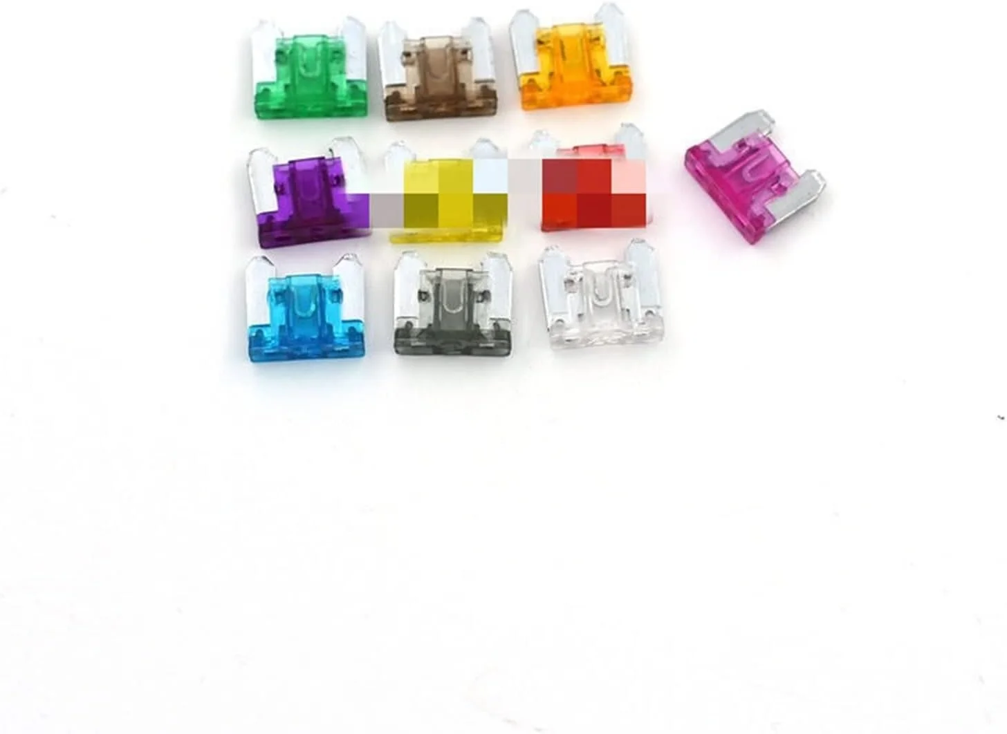 فیوز متنوع، 10 عدد فیوز 2 آمپر برای خودرو، فیوزهای مینیاتوری خودرو، فیوز تیغه ای خودرو کامیون 2 آمپر، فیوز خودرو رنگ خاکستری