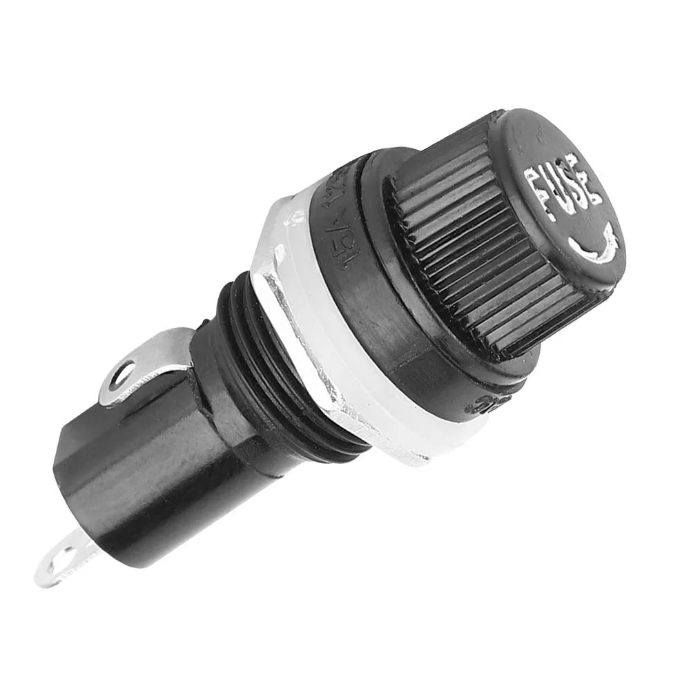 نگهدارنده فیوز بادوام، تیغه ای ضد آب 15 آمپر 125 ولت AC/10 آمپر 250 ولت AC برنجی قلع اندود شده برای فیوزهای شیشه ای 5x20 میلی متر