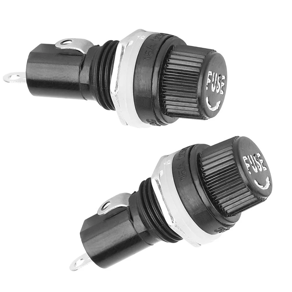 نگهدارنده فیوز بادوام، تیغه ای ضد آب 15 آمپر 125 ولت AC/10 آمپر 250 ولت AC برنجی قلع اندود شده برای فیوزهای شیشه ای 5x20 میلی متر