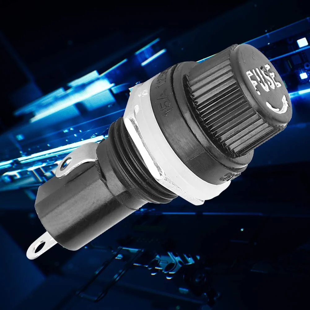 نگهدارنده فیوز بادوام، تیغه ای ضد آب 15 آمپر 125 ولت AC/10 آمپر 250 ولت AC برنجی قلع اندود شده برای فیوزهای شیشه ای 5x20 میلی متر