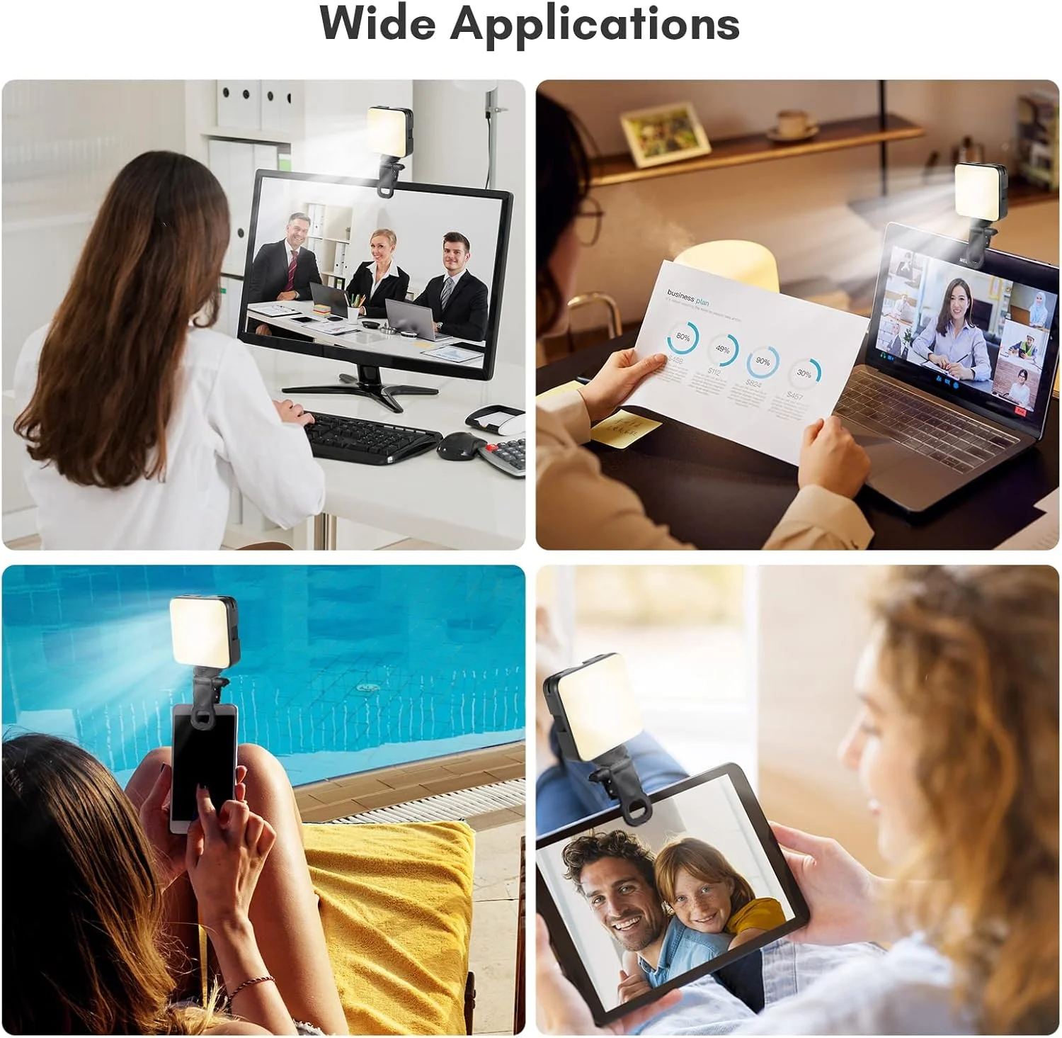 نور ویدئویی LED کلیپسی کوچک Eacam W64، نور پرکننده تلفن همراه، نور کنفرانس ویدیویی تبلت، 2500K-6500K قابل تنظیم برای جلسه آنلاین، پخش زنده، سلفی نور ویدئویی LED کلیپسی کوچک Eacam W64، نور پرکننده تلفن همراه، نور کنفرانس ویدیویی تبلت، 2500K-6500K قابل تنظیم برای جلسه آنلاین، پخش زنده، سلفی