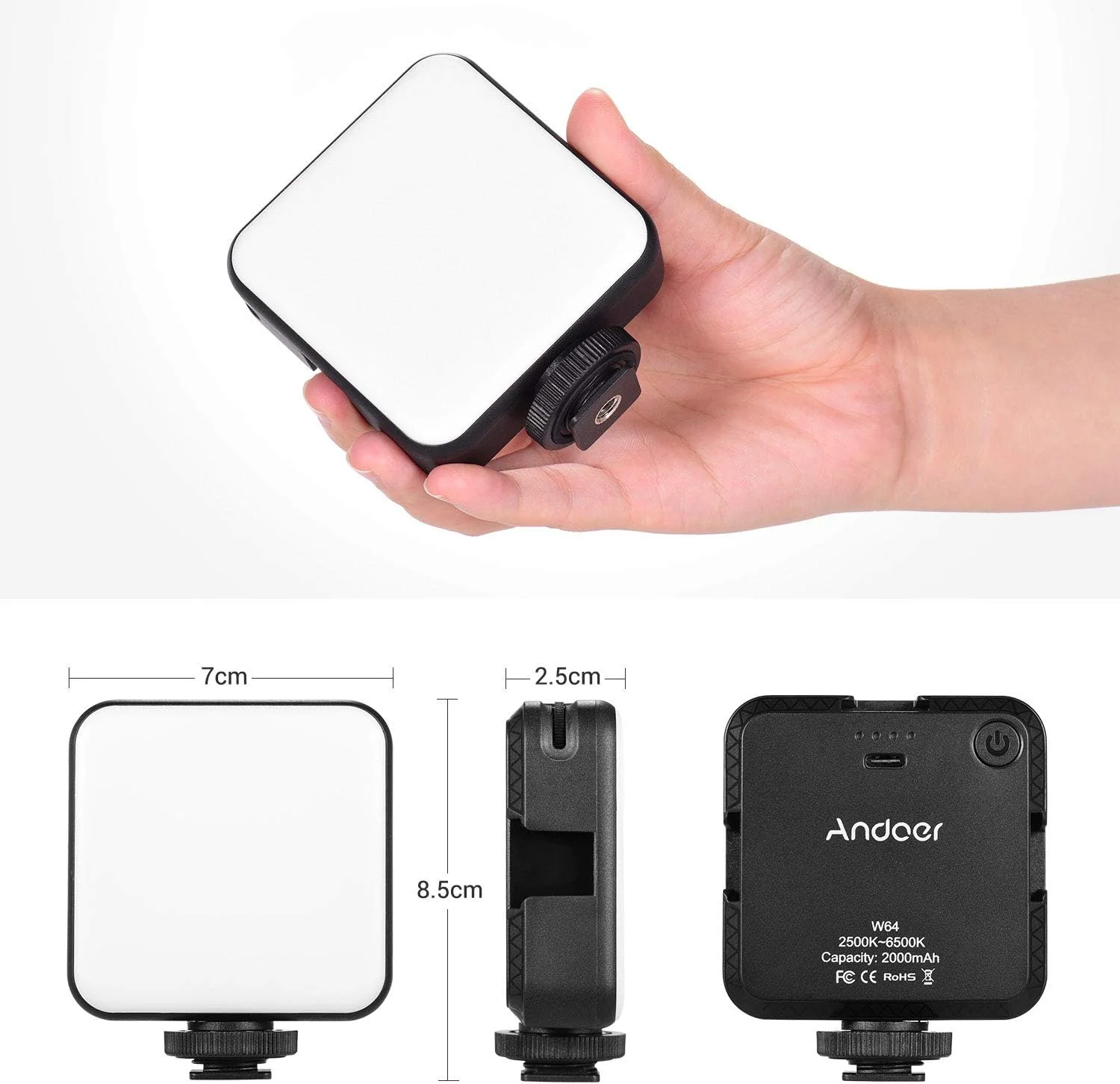نور ویدئویی LED کلیپسی کوچک Eacam W64، نور پرکننده تلفن همراه، نور کنفرانس ویدیویی تبلت، 2500K-6500K قابل تنظیم برای جلسه آنلاین، پخش زنده، سلفی نور ویدئویی LED کلیپسی کوچک Eacam W64، نور پرکننده تلفن همراه، نور کنفرانس ویدیویی تبلت، 2500K-6500K قابل تنظیم برای جلسه آنلاین، پخش زنده، سلفی