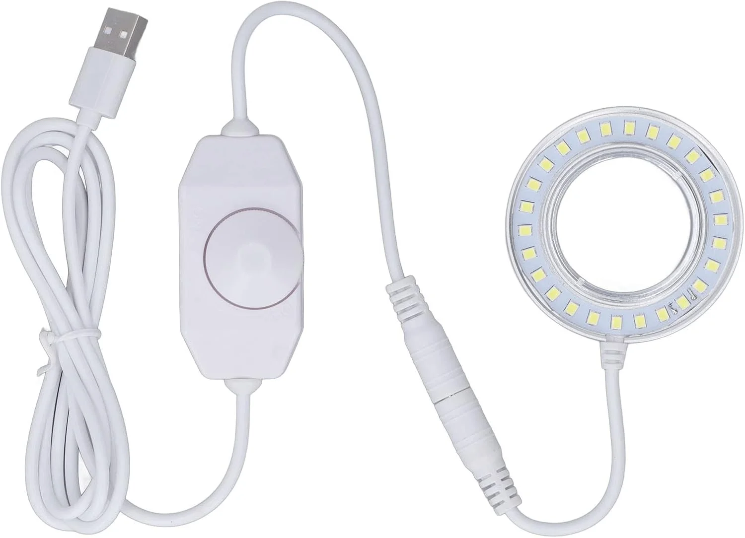 چراغ LED میکروسکوپ، چراغ حلقه ای با روشنایی قابل تنظیم با طراحی چرخشی، برای بازرسی میکروسکوپ
