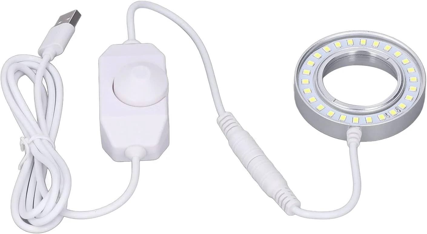 چراغ LED میکروسکوپ، چراغ حلقه ای با روشنایی قابل تنظیم با طراحی چرخشی، برای بازرسی میکروسکوپ چراغ LED میکروسکوپ، چراغ حلقه ای با روشنایی قابل تنظیم با طراحی چرخشی، برای بازرسی میکروسکوپ
