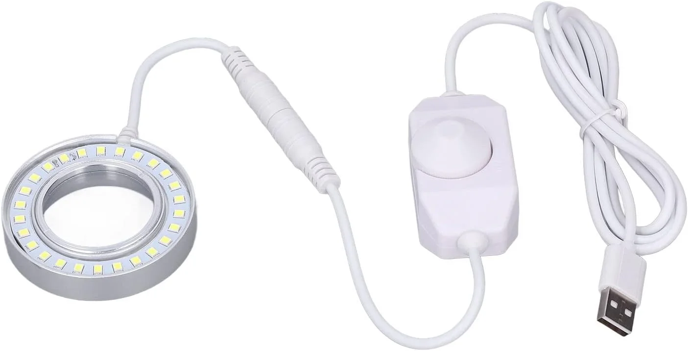 چراغ LED میکروسکوپ، چراغ حلقه ای با روشنایی قابل تنظیم با طراحی چرخشی، برای بازرسی میکروسکوپ چراغ LED میکروسکوپ، چراغ حلقه ای با روشنایی قابل تنظیم با طراحی چرخشی، برای بازرسی میکروسکوپ