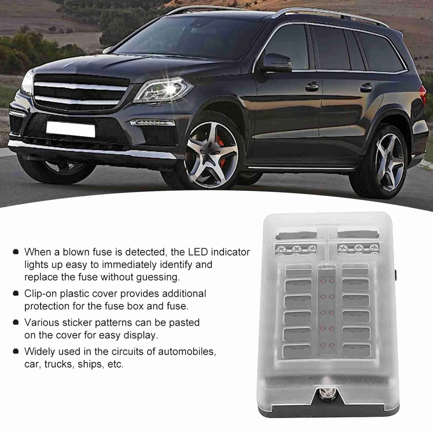 جعبه فیوز 12 راهه موریلیان، 24 عددی، 1 ورودی 12 خروجی با نشانگر LED برای خودرو، کامیون، قایق، بلوک جعبه نگهدارنده فیوز جعبه فیوز 12 راهه موریلیان، 24 عددی، 1 ورودی 12 خروجی با نشانگر LED برای خودرو، کامیون، قایق، بلوک جعبه نگهدارنده فیوز