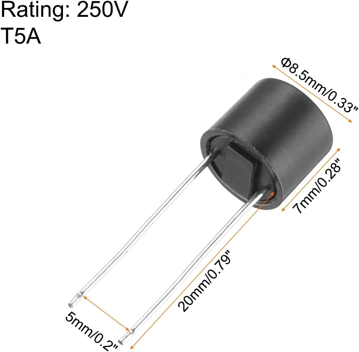 بسته 50 عددی فیوز استوانه ای مینیاتوری QUARKZMAN، فیوزهای مینیاتوری گرد با تاخیر زمانی، مجموعه فیوزهای میکروسکوپی برای قطعات الکترونیکی، تعمیرات PCB LCD، T5A 5A 250V، مشکی بسته 50 عددی فیوز استوانه ای مینیاتوری QUARKZMAN، فیوزهای مینیاتوری گرد با تاخیر زمانی، مجموعه فیوزهای میکروسکوپی برای قطعات الکترونیکی، تعمیرات PCB LCD، T5A 5A 250V، مشکی