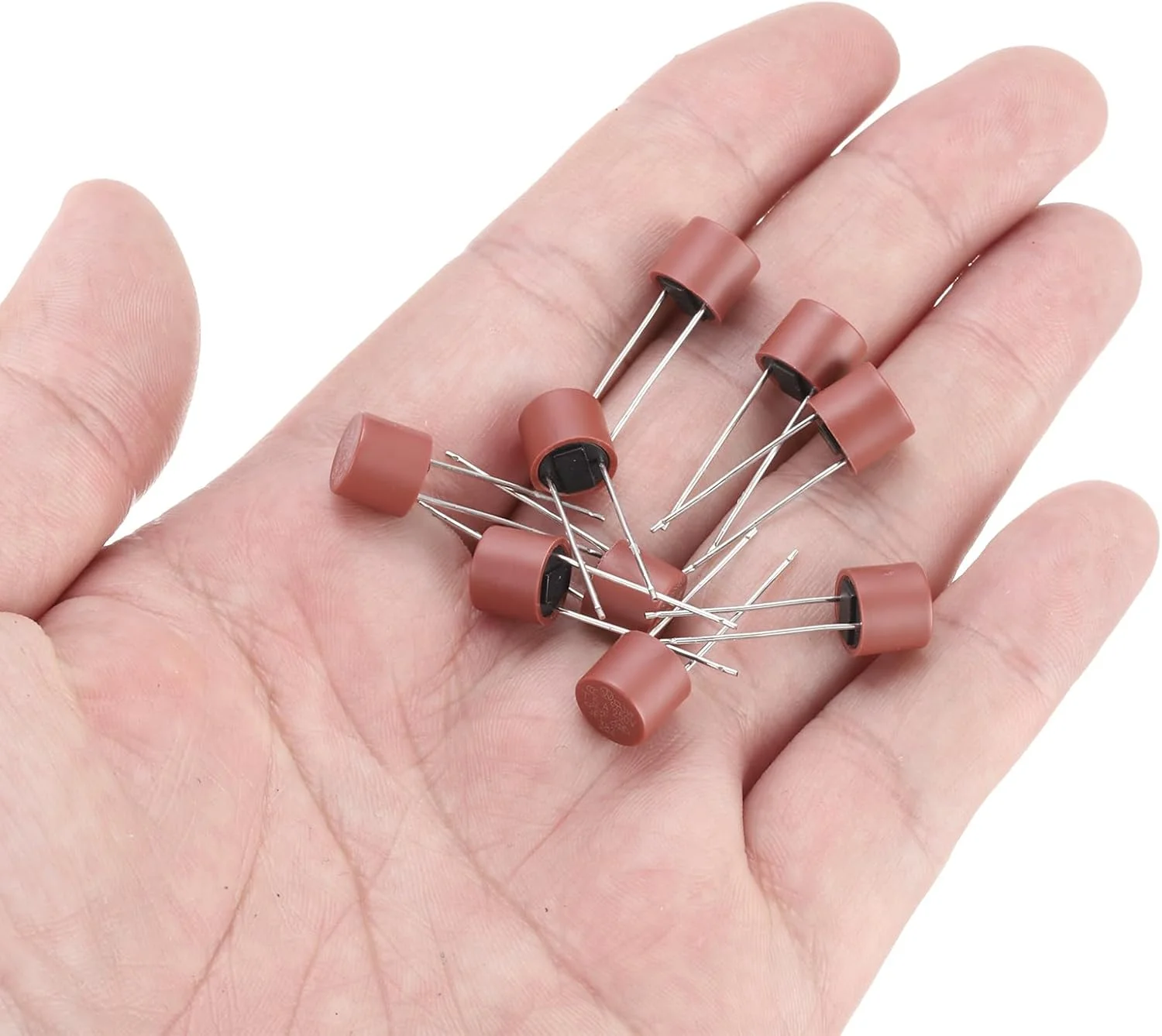 QUARKZMAN 1 مجموعه فیوز استوانه ای مینیاتوری DIP نصب شده فیوزهای گرد مینیاتوری مجموعه فیوز ایمنی برای قطعات الکترونیکی تعمیر LCD PCB، 1A 2A 250V، قرمز