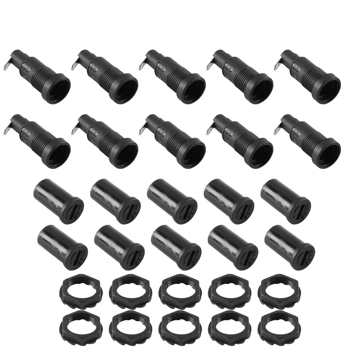 پایه فیوز تابلویی Enwye مدل 5X20mm با سوراخ نصب 12 میلی‌متری - بسته 10 عددی
