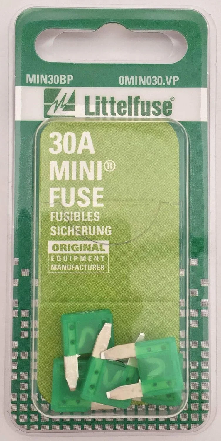 فیوز تیغه ای کارتی 30 آمپر 32 ولت Littelfuse 0MIN030.VP MINI، (بسته 5 عددی)
