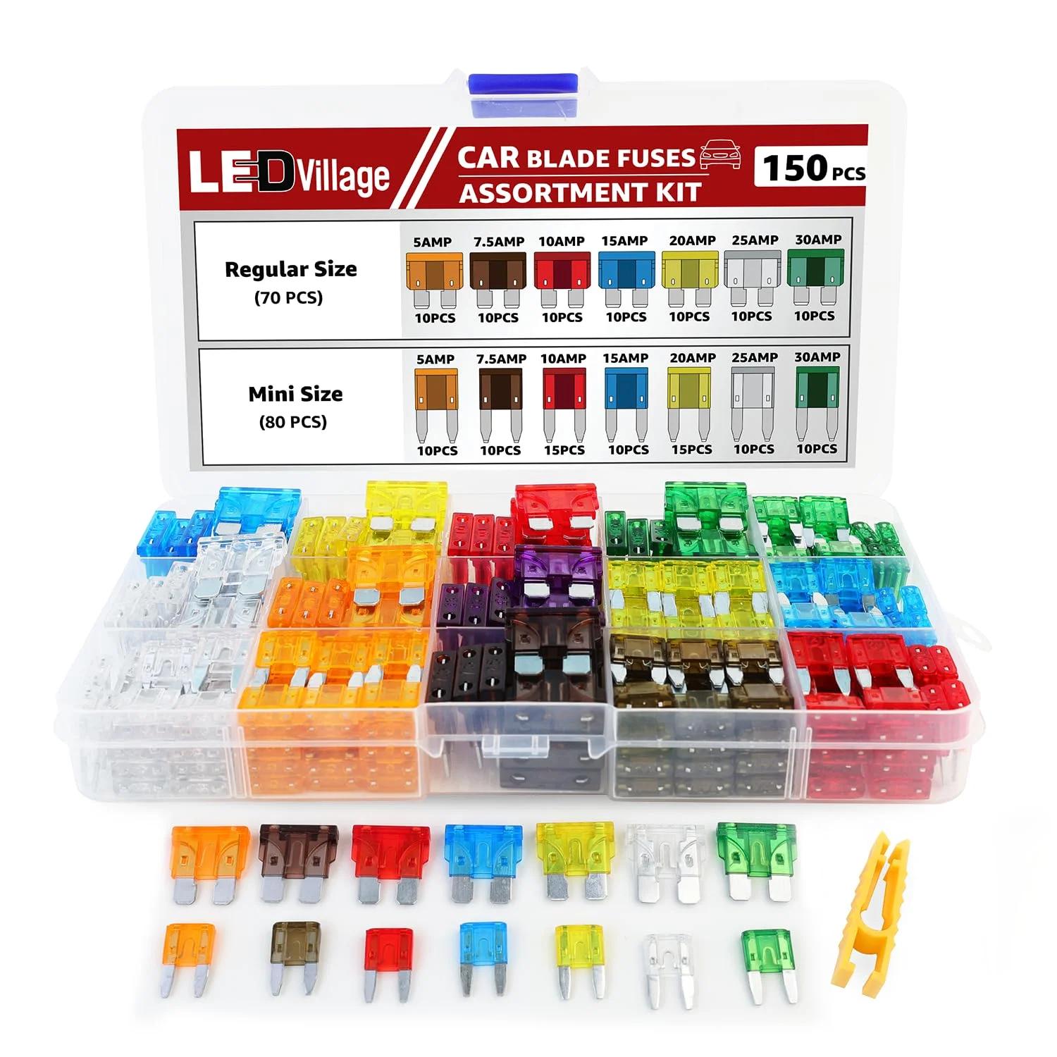 کیت فووز LEDVILLAGE 150 قطعه برای خودرو (5A-30A)
