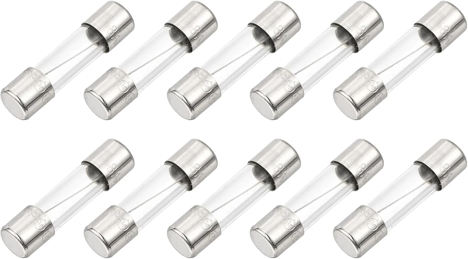 فیوز شیشه ای سریع سوز کوارکزمن، 8 آمپر 125 ولت، 5x20 میلی متر، 10 عددی، فیوزهای سریع برای بردهای مدار، دستگاه های الکترونیکی، لوازم خانگی